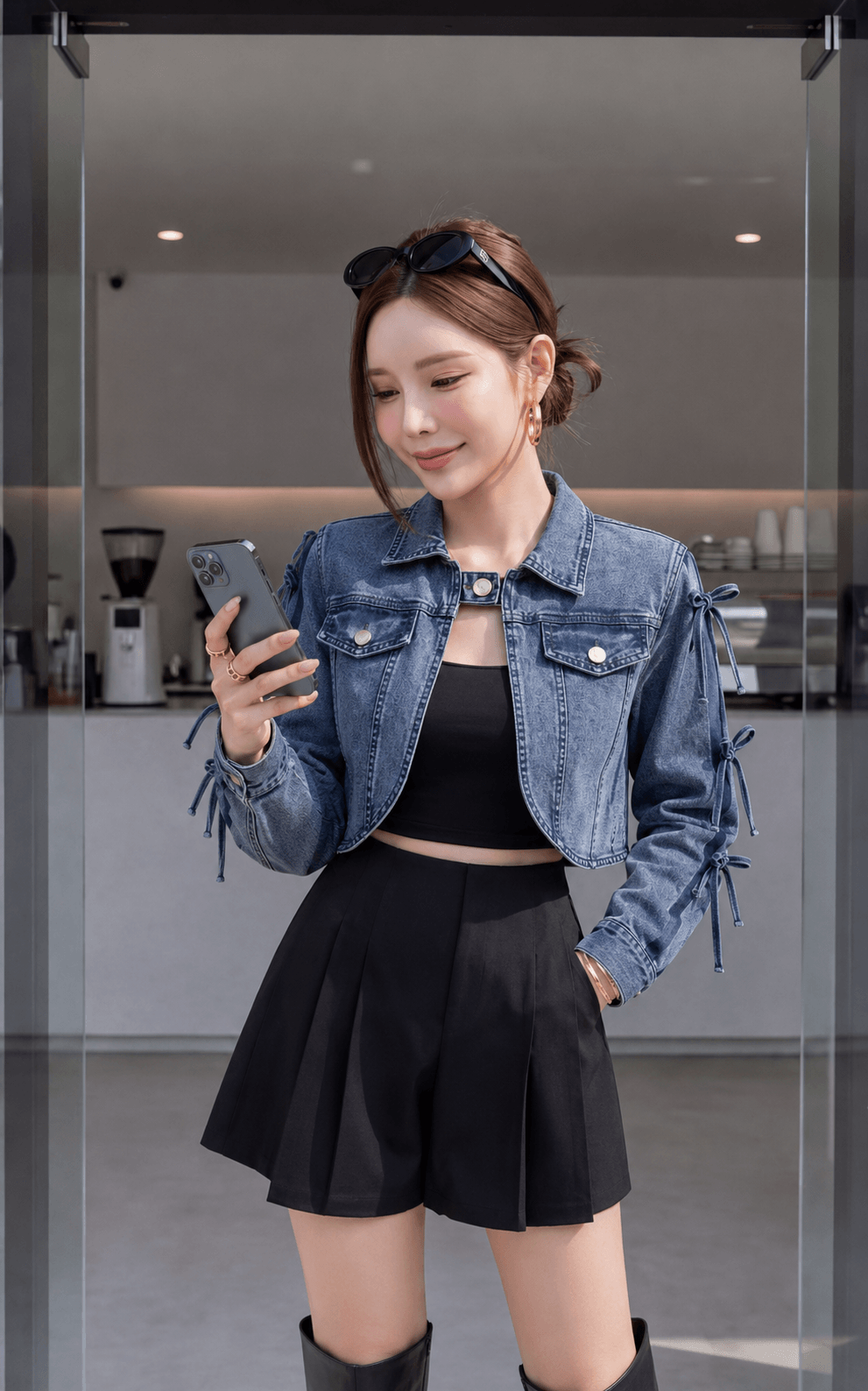 RIBBON DENIM JACKET