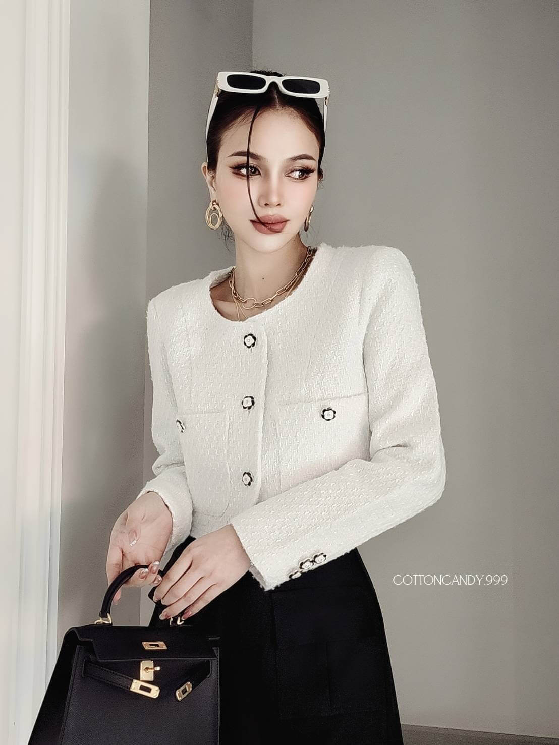 SHINY TWEED CARDIGAN