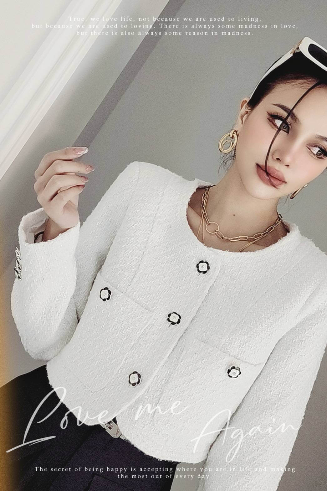 SHINY TWEED CARDIGAN