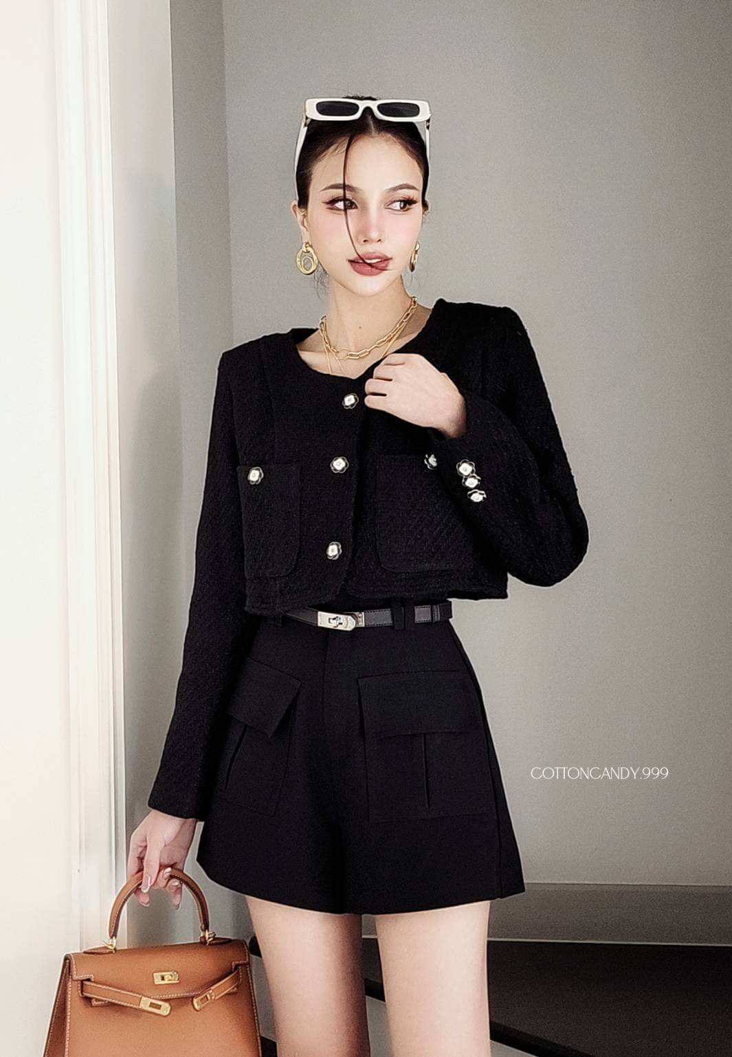 SHINY TWEED CARDIGAN
