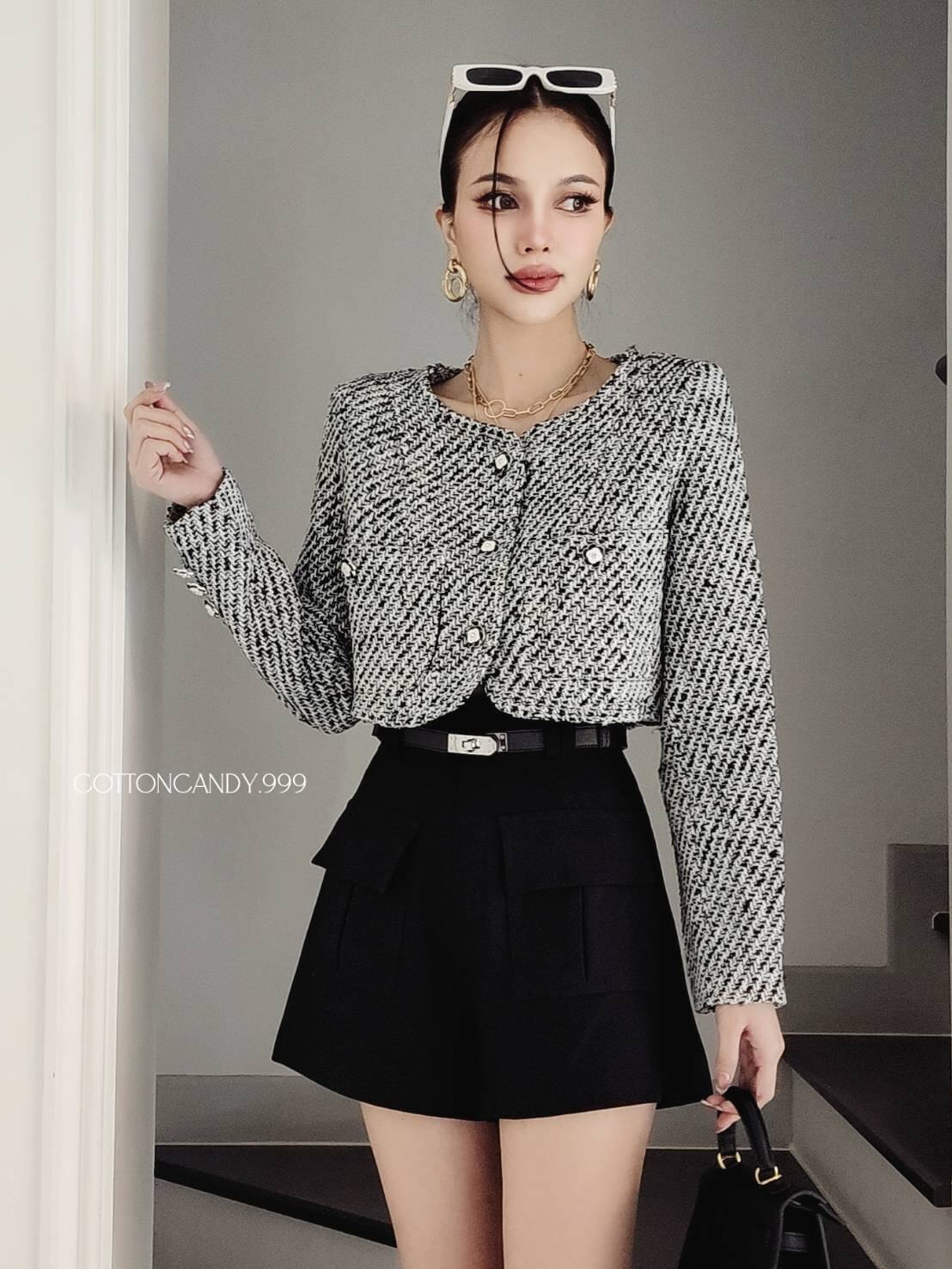 SHINY TWEED CARDIGAN