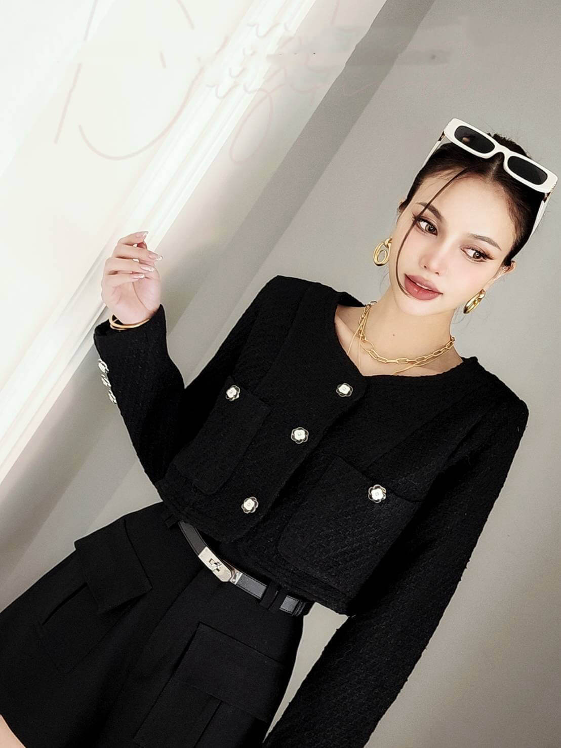 SHINY TWEED CARDIGAN