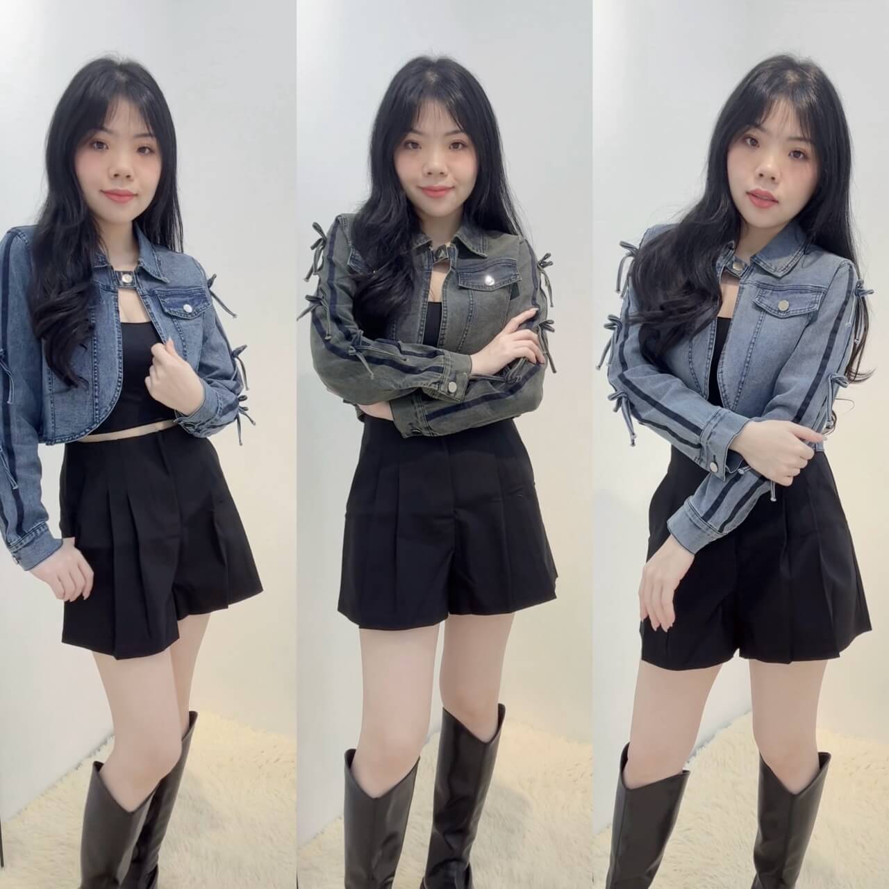 RIBBON DENIM JACKET