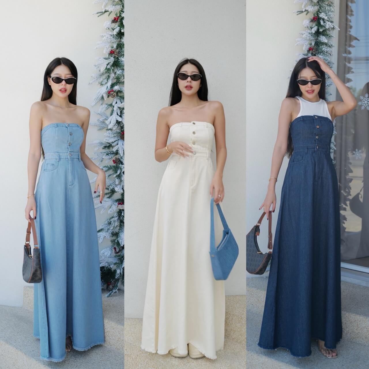 VIACE DENIM DRESS – LOVENPLAIN BOUTIQUE - Main Image