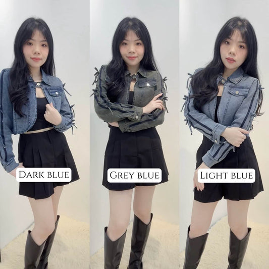 RIBBON DENIM JACKET