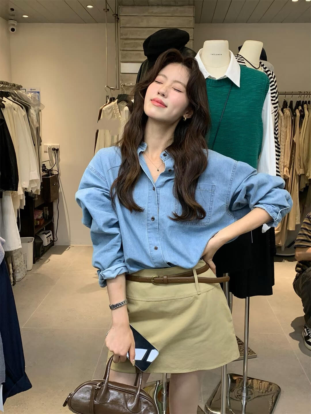 LM ISLA DENIM BLOUSE