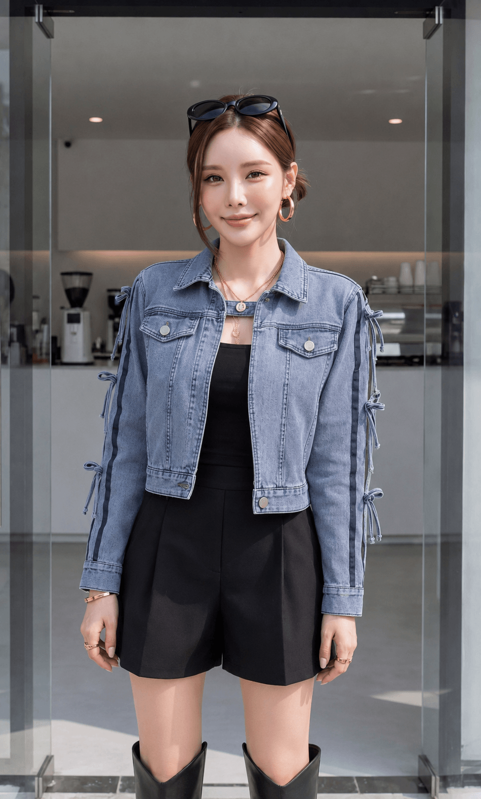 RIBBON DENIM JACKET