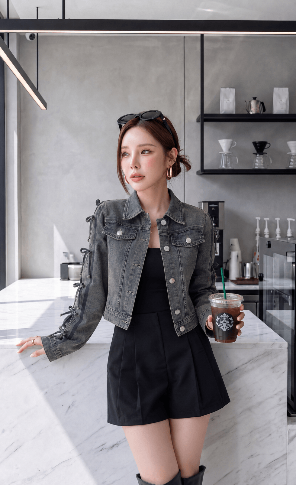 RIBBON DENIM JACKET