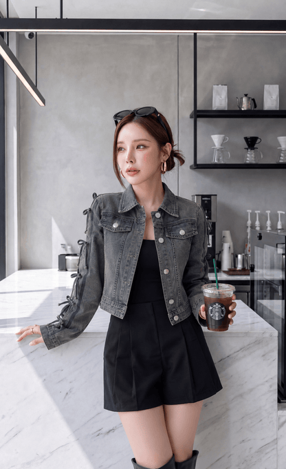 RIBBON DENIM JACKET