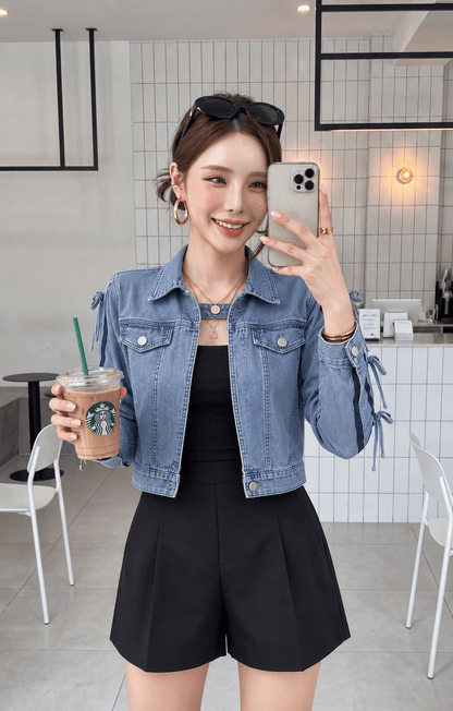 RIBBON DENIM JACKET
