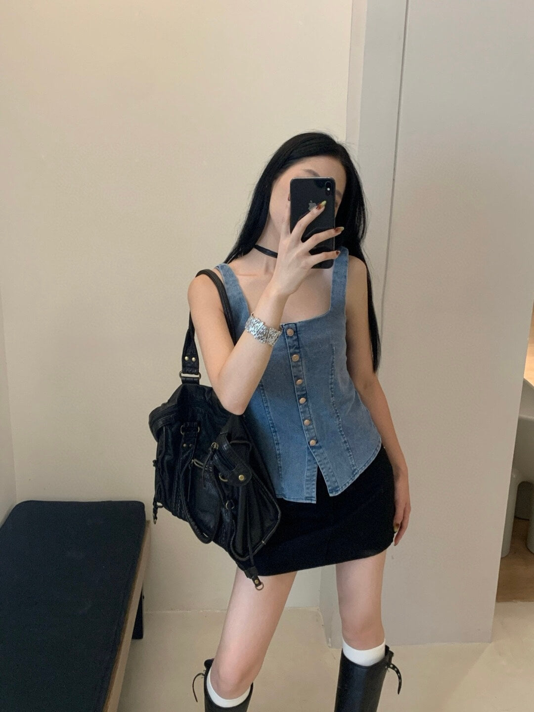 WG YUNA DENIM TOP