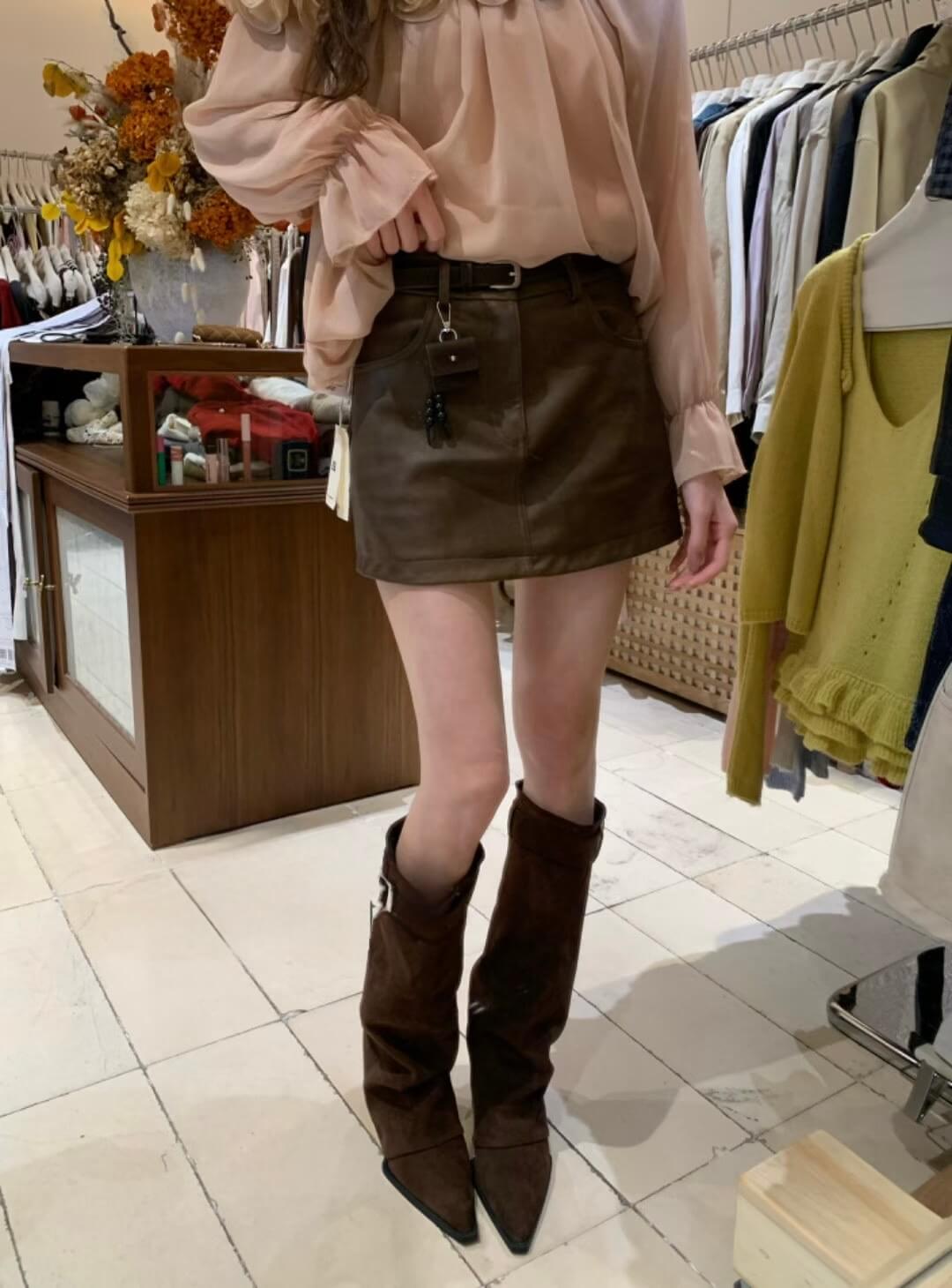 AS RONI LEATHER SKIRT
