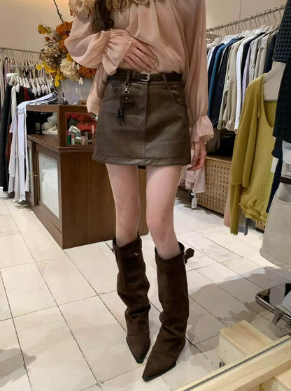 AS RONI LEATHER SKIRT