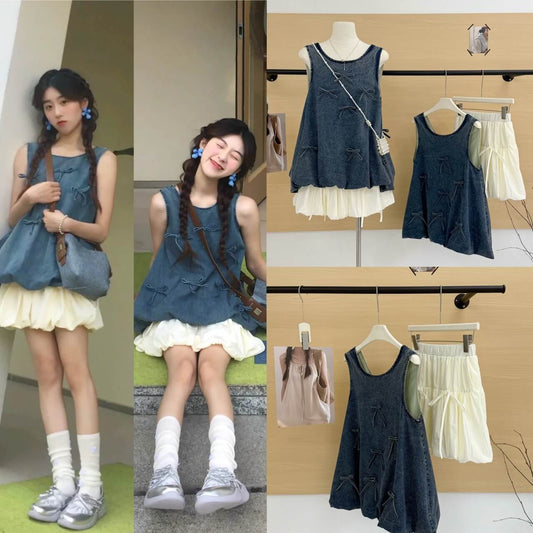 DENIM RIBBON SET
