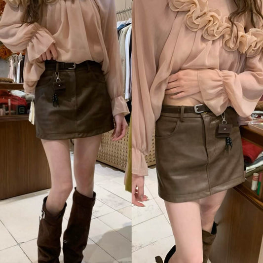 AS RONI LEATHER SKIRT