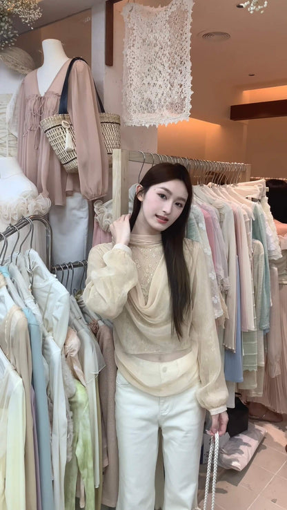 AS VINN LACE BLOUSE TOP