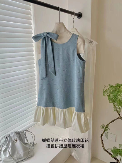 YJ ROSE DENIM DRESS