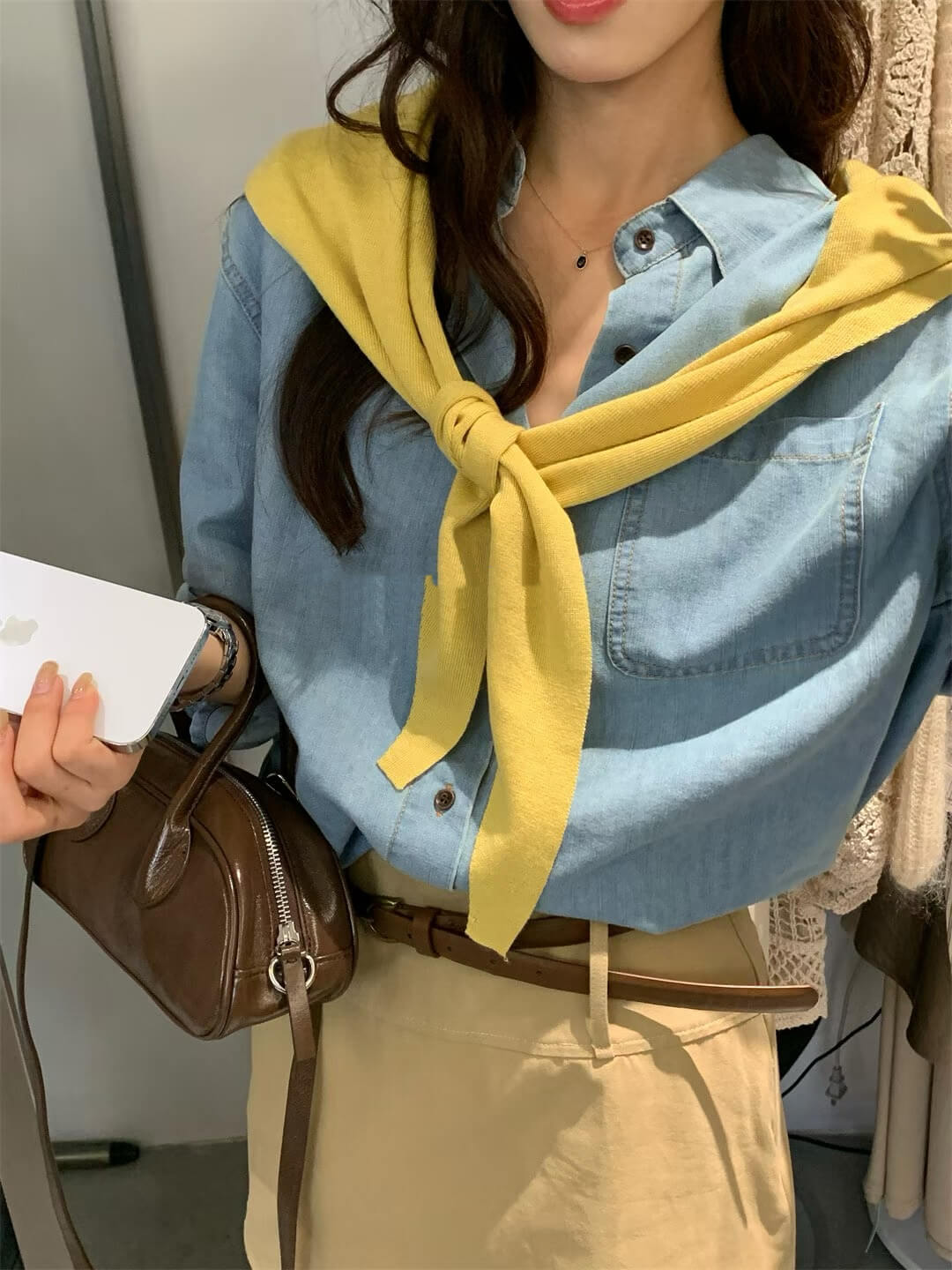 LM ISLA DENIM BLOUSE