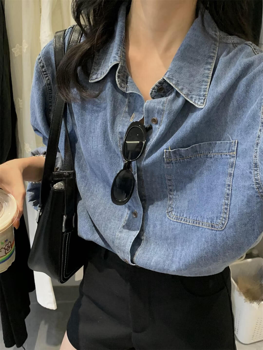 LM ISLA DENIM BLOUSE