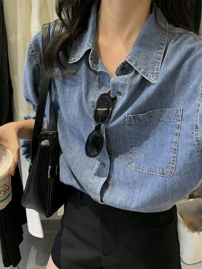 LM ISLA DENIM BLOUSE