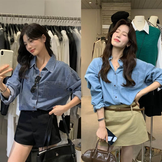 LM ISLA DENIM BLOUSE