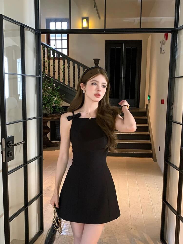 YJ RIBBON BLACK DRESS