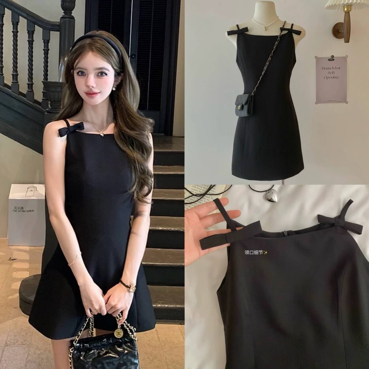 YJ RIBBON BLACK DRESS